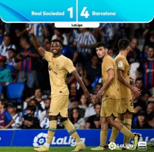 Real Sociedad 1 vs 4 Barcelona Highlights Video 