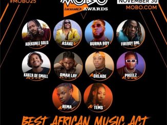 Asake, Adekunle Gold, Burna Boy, Others Nominated At 2022 MOBO Awards || See Full List