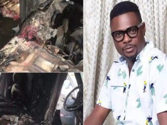 Nollyhood Actor Kunle Afod Escapes Death, Driver Burnt (Video)